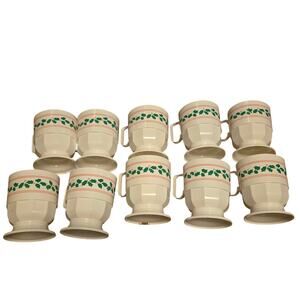 Vintage Plastics Inc. Holly Christmas Mugs - Set of Festive Drinkware